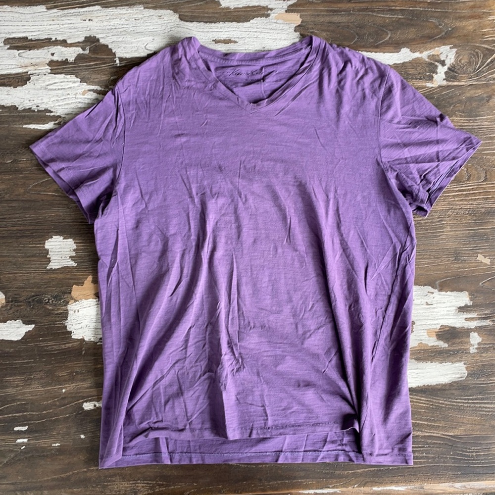 Kenneth Cole Men’s XL Purple V-Neck Short Sleeve T-Shirt.